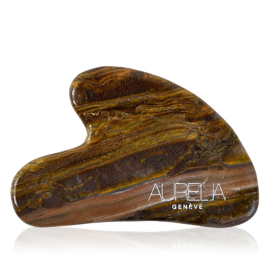 AURELIA GENÈVE - TIGER EYE GUA SHA - Kalp Şekilli Gua Sha Taşı – Kaplangözü