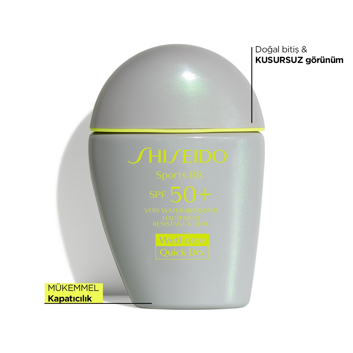 SHISEIDO - SPORTS BB CREAM SPF50+ WETFORCE/QUICK DRY - Cildi Güzelleştiren, Doğal Bitişli, Suya, Terlemeye Karşı Dayanıklı Güneş Koruyucu Likit BB Krem SPF50+ ( Yağlı & Karma Cilt İçin)