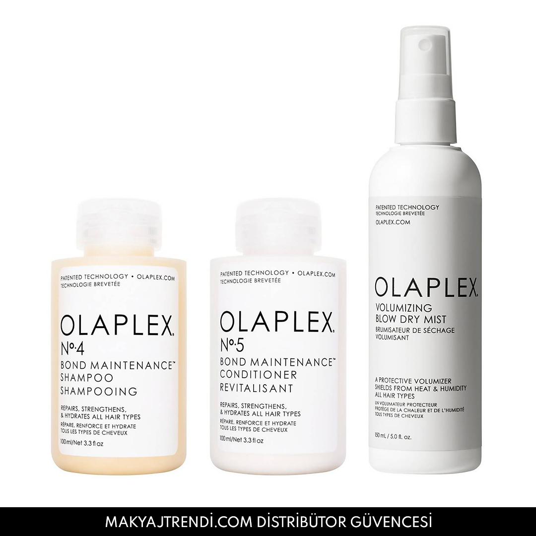 OLAPLEX - CLEANSE & STYLE TRIO - Bağ Güçlendiren & Saçları Temizleyen & Nemlendiren & Hacim Veren Üçlü Set