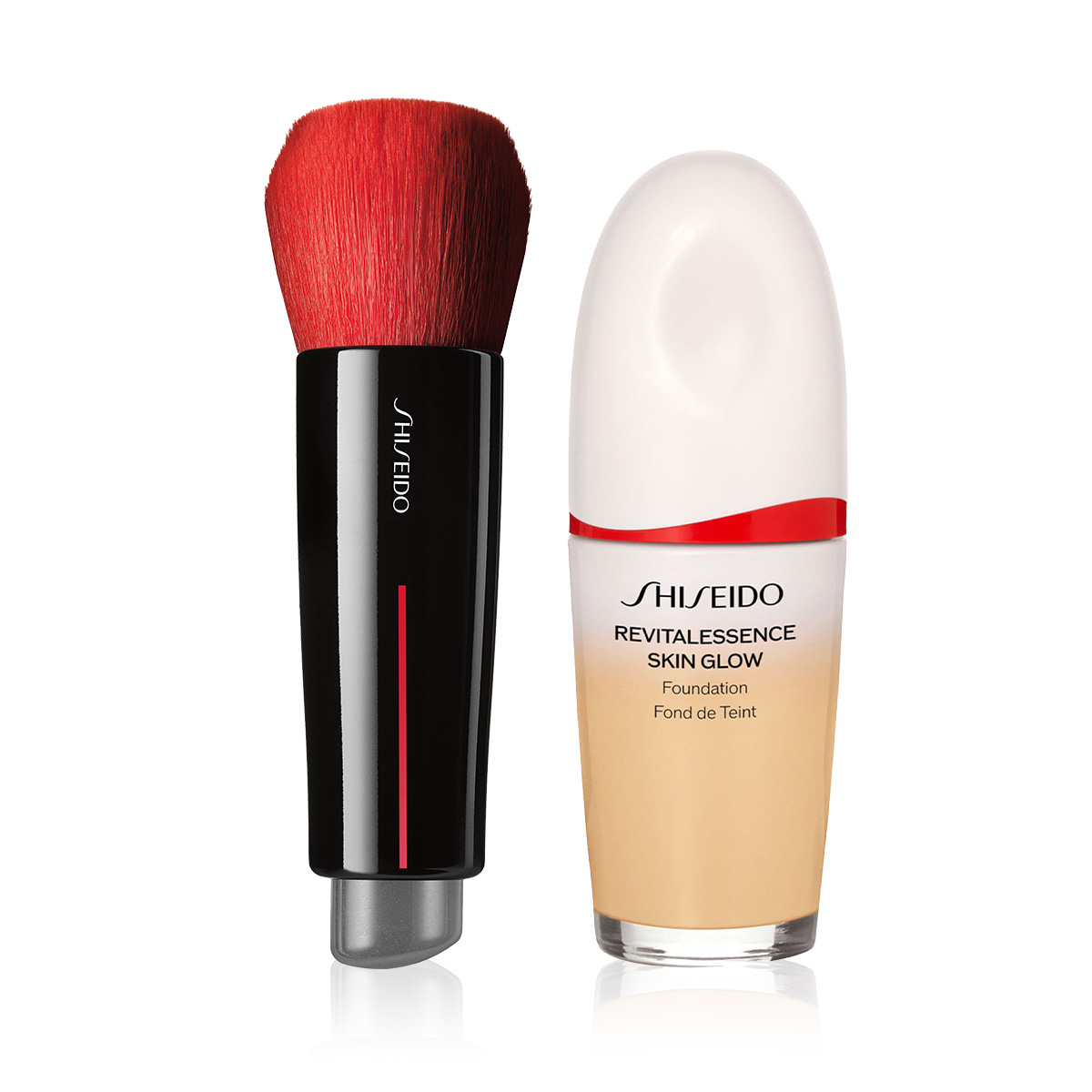 SHISEIDO - REVITALESSENCE SKIN GLOW FOUNDATION & BRUSH BUNDLE - Cilde Parlak Görünüm Veren Fondöten & Çift Taraflı Yüz Fırçası Seti