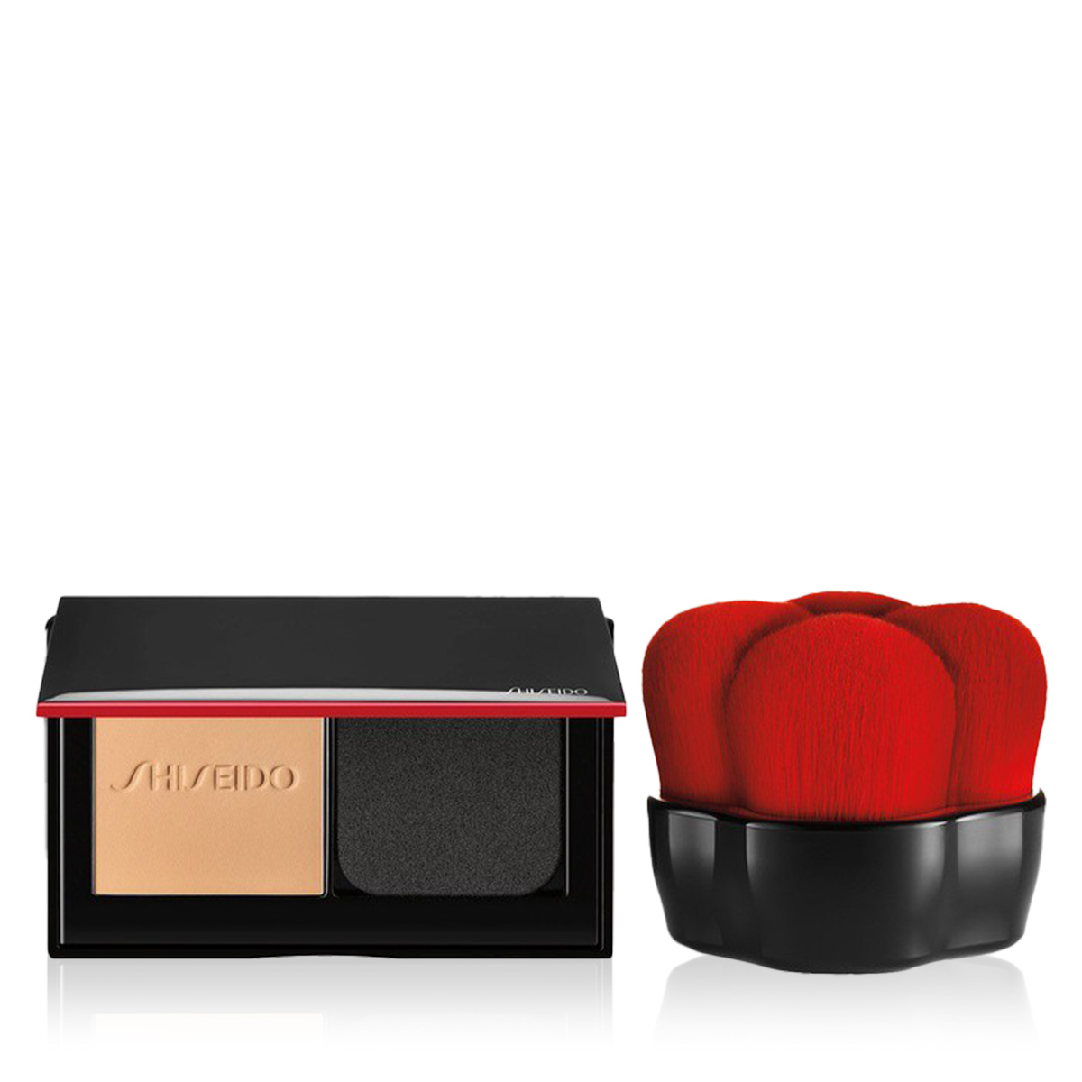 SHISEIDO - POWDER FOUNDATION & BRUSH BUNDLE - Taze ve Doğal Bitişli Pudra Fondöten & Hanatsubaki Hake Polishing Yüz Fırçası Seti