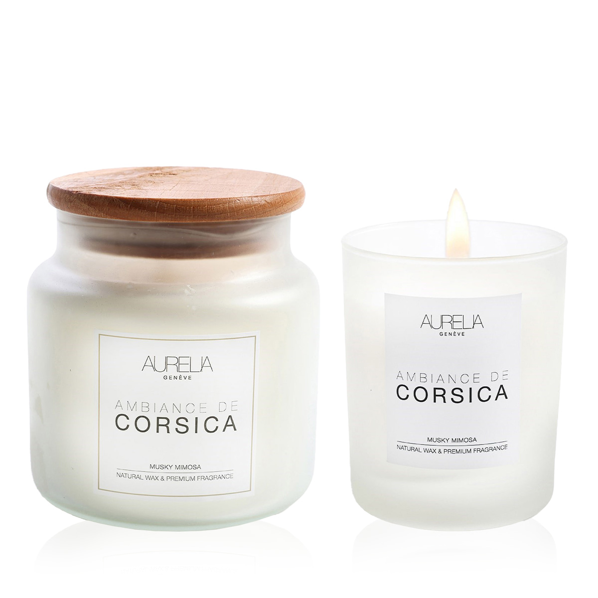 AURELIA GENÈVE HOME - CORSICA CANDLE DUO  - Mimoza & Misk Kokulu İkili Mum Seti