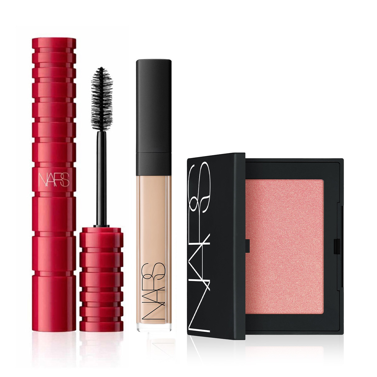 NARS - THE ICONICS BUNDLE - Cilde Doğal Görünüm Veren Allık & Maksimum Hacim Veren Maskara & Aydınlatıcı Etkili Kremsi Kapatıcı Seti