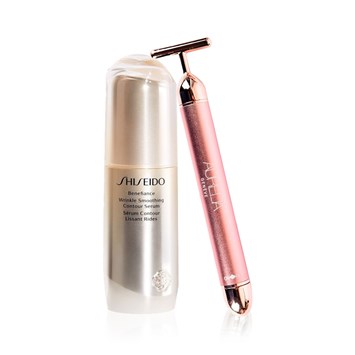 SHISEIDO - AGELESS BEAUTY RITUAL SET - Yaşlanma ve Kırışıklık Karşıtı Retinol İçeren Serum & Titreşimli -T- Güzellik Masaj Aleti Seti