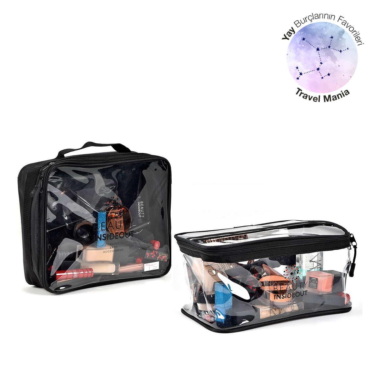 BEAUTY INSIDEOUT - TRAVEL LOVER DUO BAG - İkili Seyahat & Makyaj Çantası Seti
