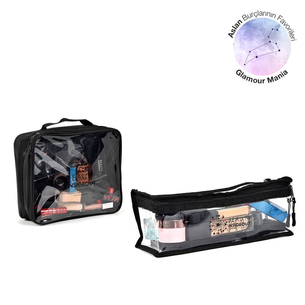 BEAUTY INSIDEOUT - MAXIMAL DUO BAG - Büyük ve Dikdörtgen İkili Seyahat & Makyaj Çantası Seti