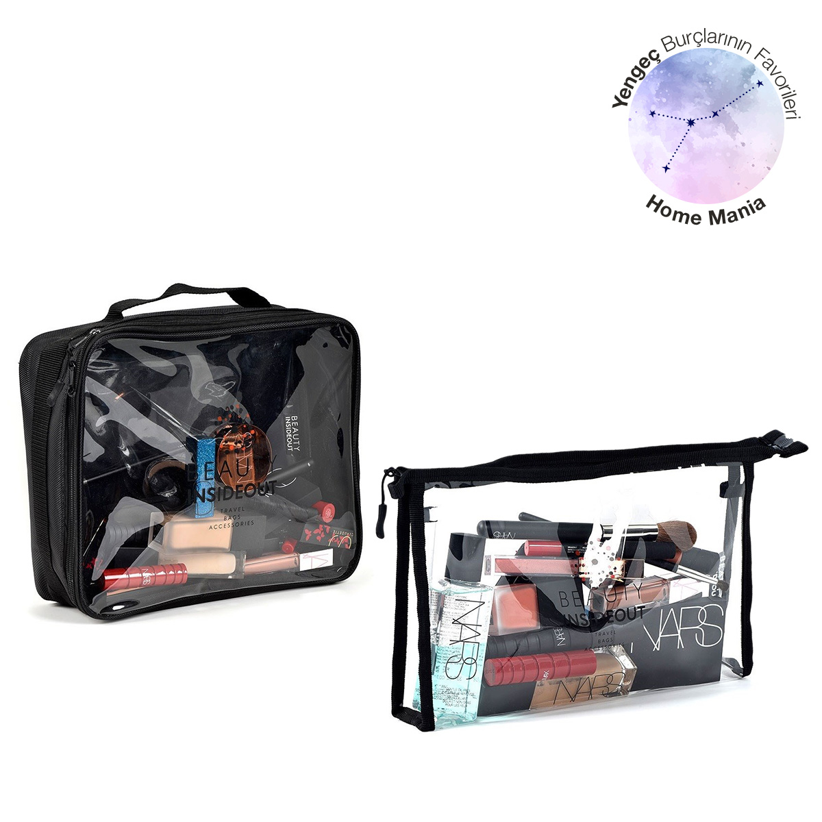 BEAUTY INSIDEOUT - HOME & AWAY DUO BAG - Ev ve Seyahat İçin İkili Makyaj Çantası Seti