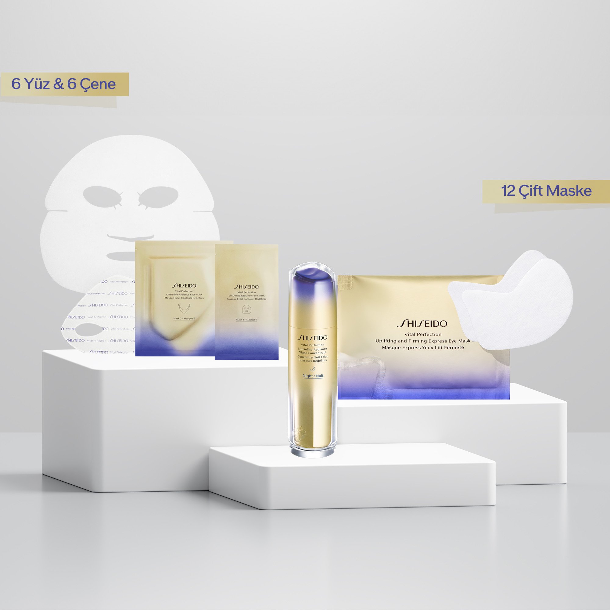 SHISEIDO - LIFTED & RADIANT LIKE NO EVER NIGHT CARE SET - Retinol İçeren & Cildi Aydınlatan & Lifting Etkisi Veren Gece Cilt Bakım Seti