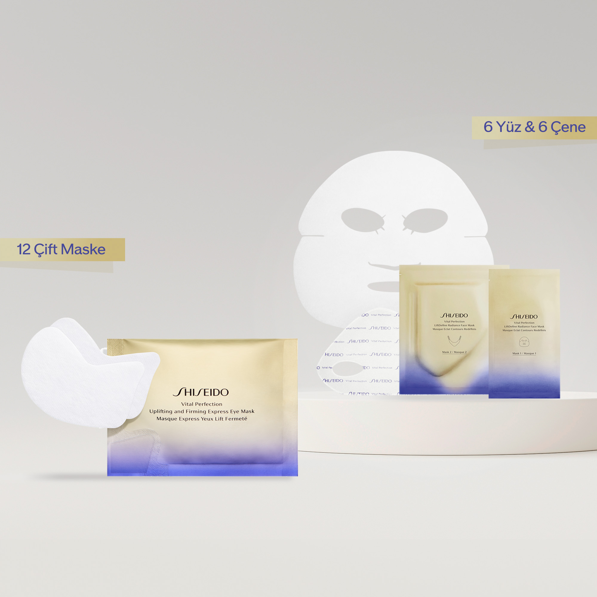 SHISEIDO - LIFTED & RADIANT LIKE NO EVER SET - Retinol İçeren & Cildi Aydınlatan & Lifting Etkisi Veren Yüz ve Göz Çevresi İçin Maske Seti