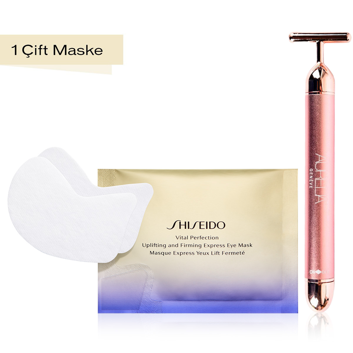 SHISEIDO - UPLIFT MY MOOD & FACE SET - Göz Çevresi Sıkılaştırıcı Retinol İçeren Göz Maskesi & Masaj Aleti Seti