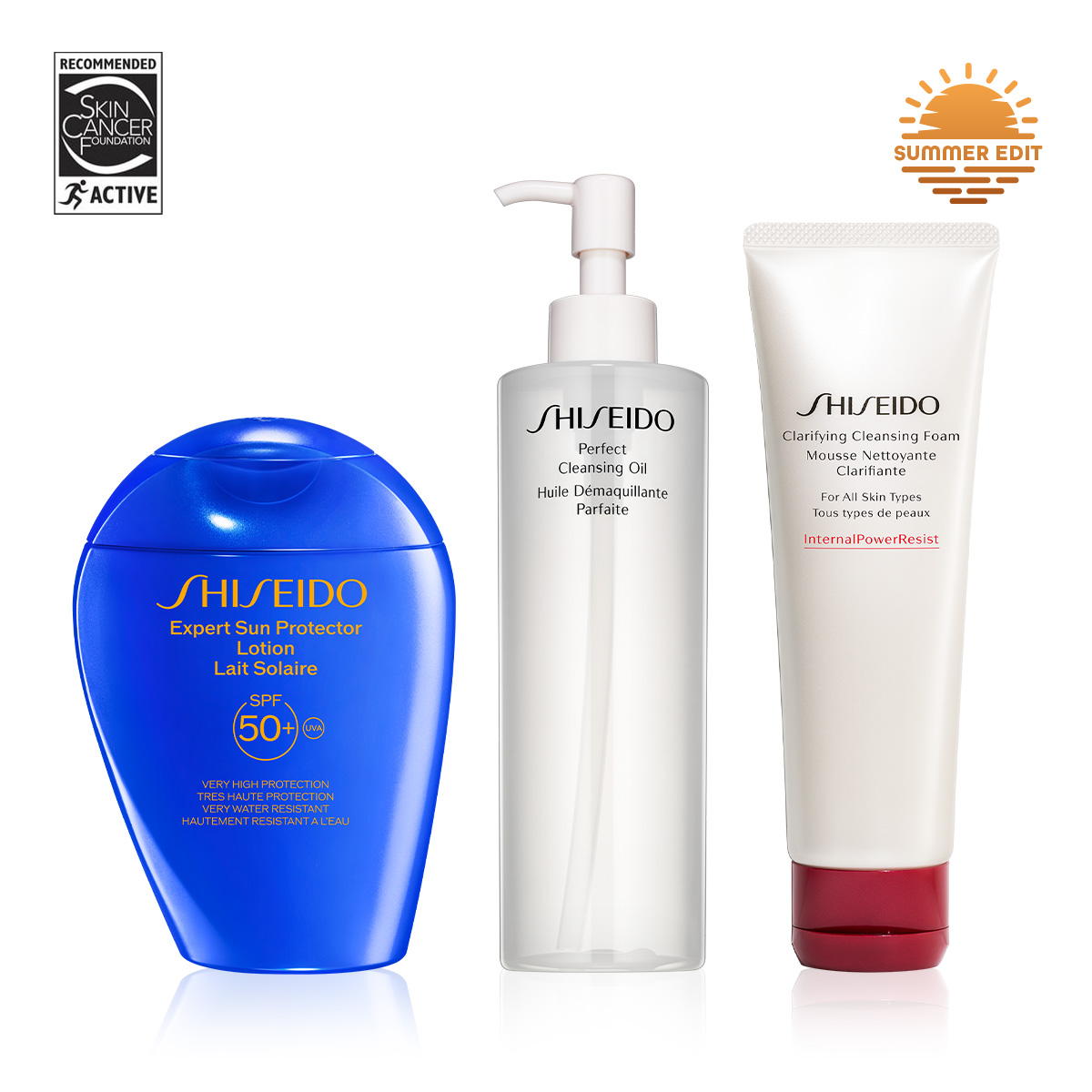 SHISEIDO - SPF PROTECT SPF50+ & DOUBLE CLEANSE SET - Güneş Koruyucu Losyon SPF50+ ve Çift Aşamalı Cilt Temizleme Seti