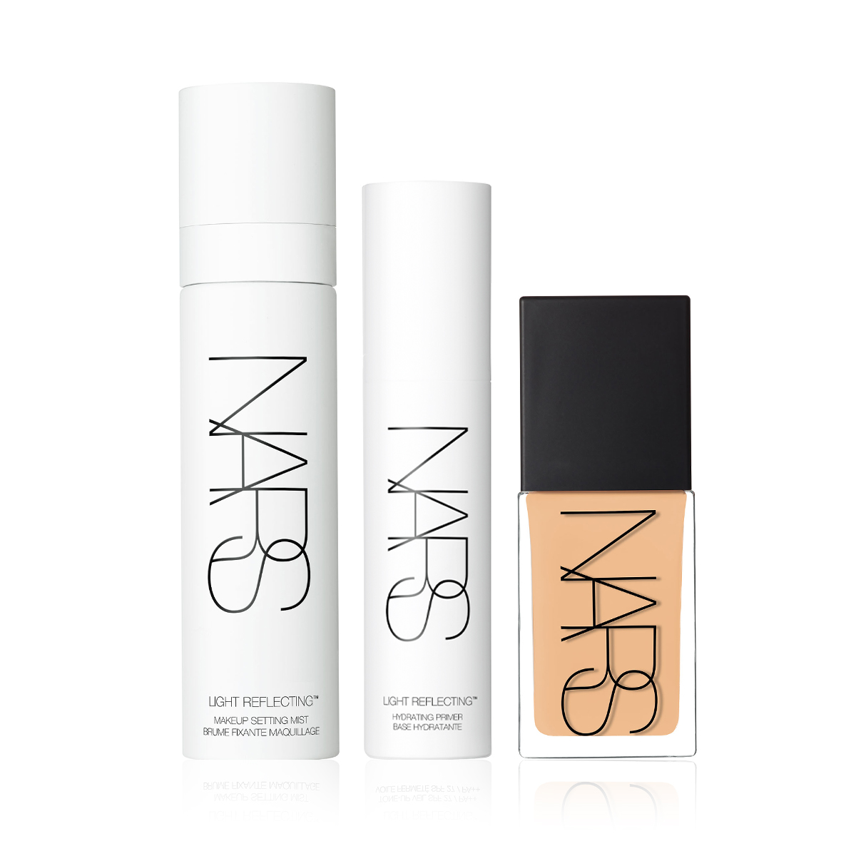 NARS - TRIPLE FLAWLESS SKIN BUNDLE - Cildi Kusursuzlaştıran, Aydınlatan, Makyajın Kalıcılığını Artıran Fondöten & Primer & Mist Seti