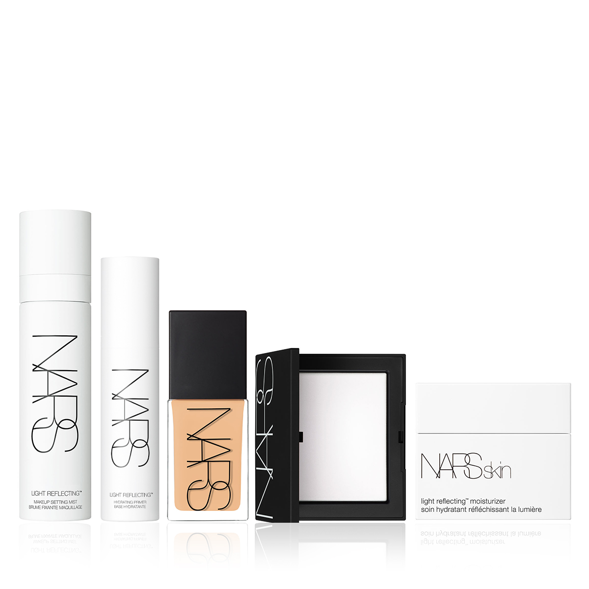NARS - LIGHT REFLECTING SKIN & MAKE UP ESSENTIAL BUNDLE - Cilde Işıltı Katan, Pürüzsüzleştiren, Makyajın Kalıcılığını Artıran Makyaj & Cilt Bakım Seti