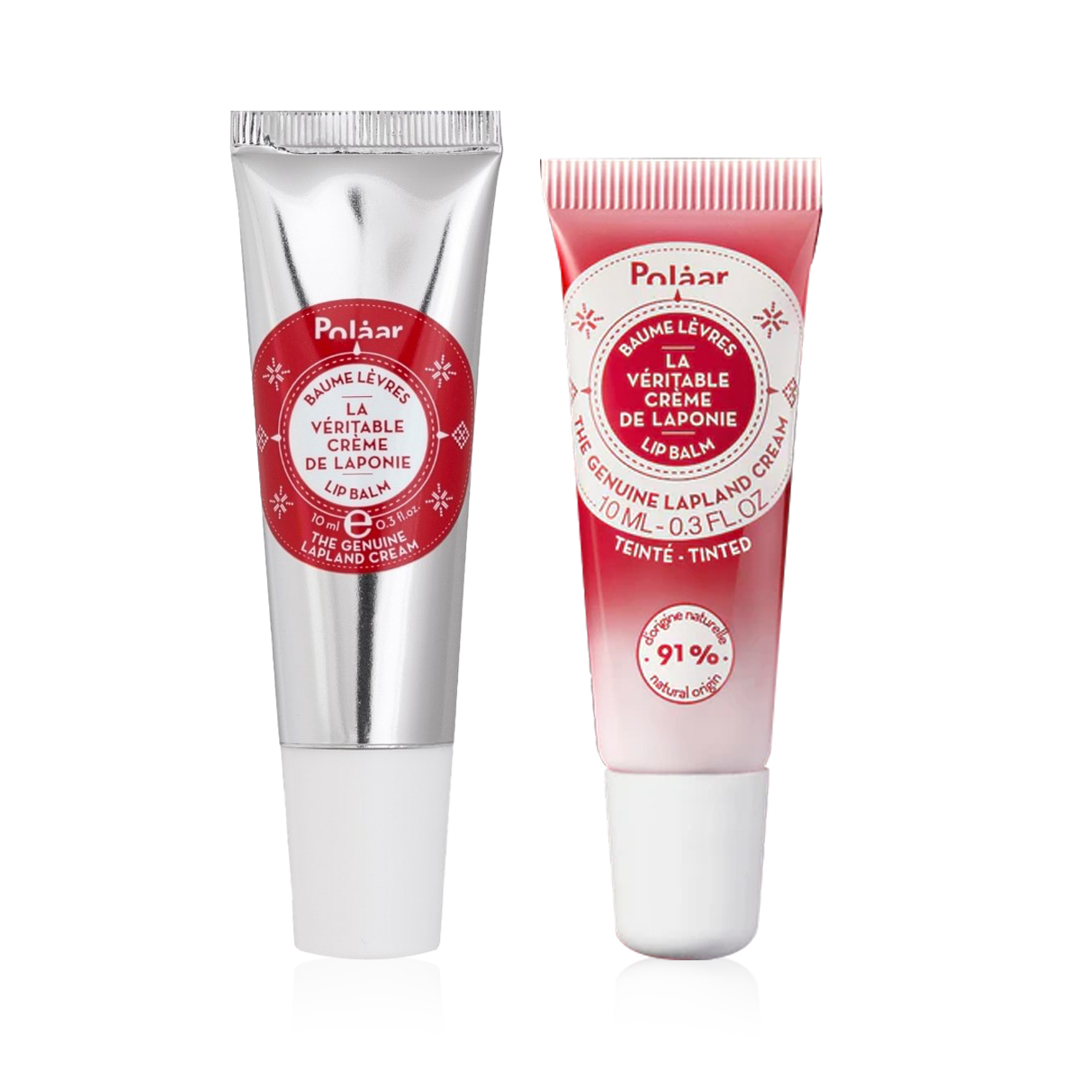 POLAAR - CARE & TINTED LIP BALM DUO - Renkli & Şeffaf Nemlendirici ve Besleyici Dudak Balmı