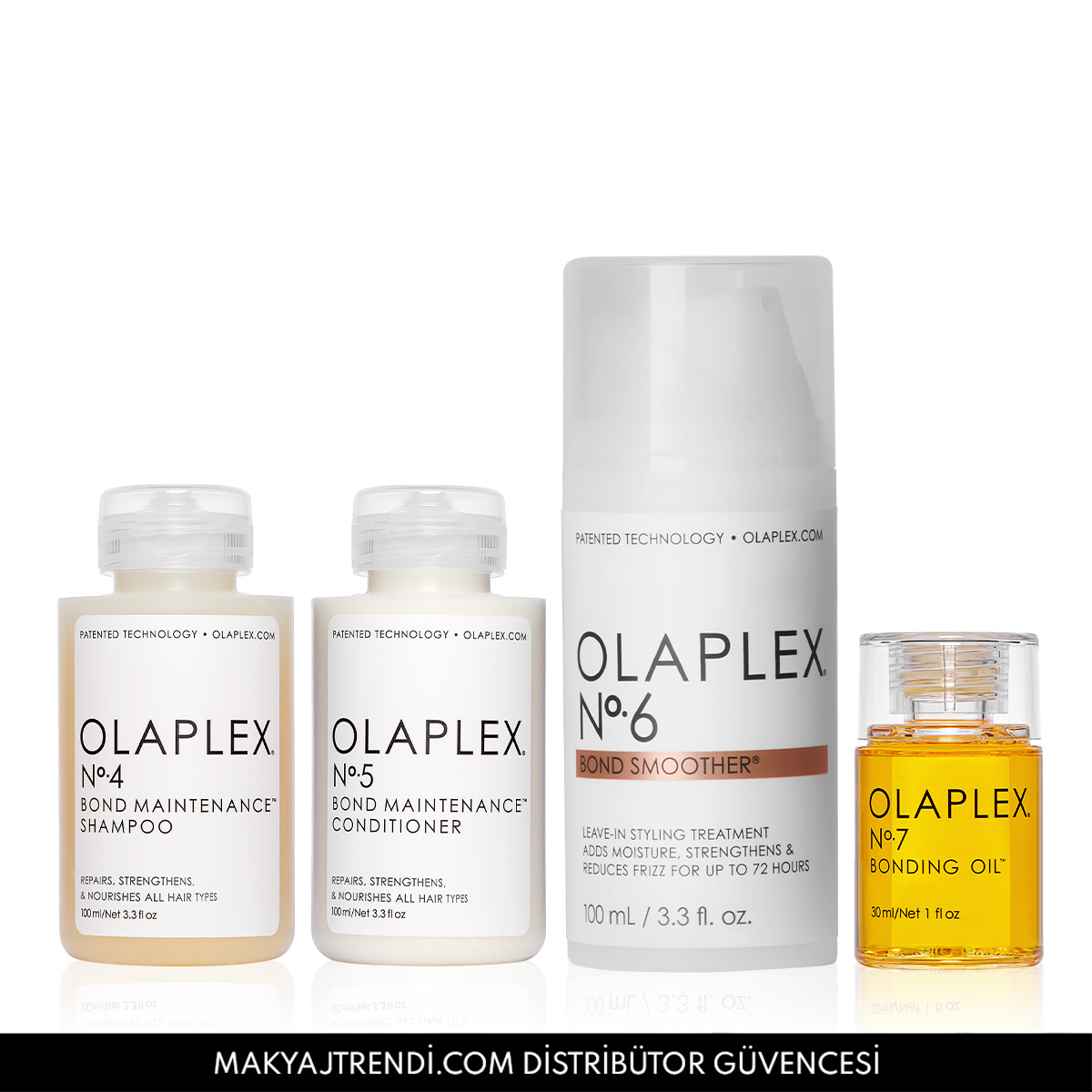 OLAPLEX - FRIZZ CONTROL & SMOOTHEST HAIR SET - Elektriklenmeyi Kontrol Altına Alan & Saçtaki Bağları Güçlendiren ve Onaran Set