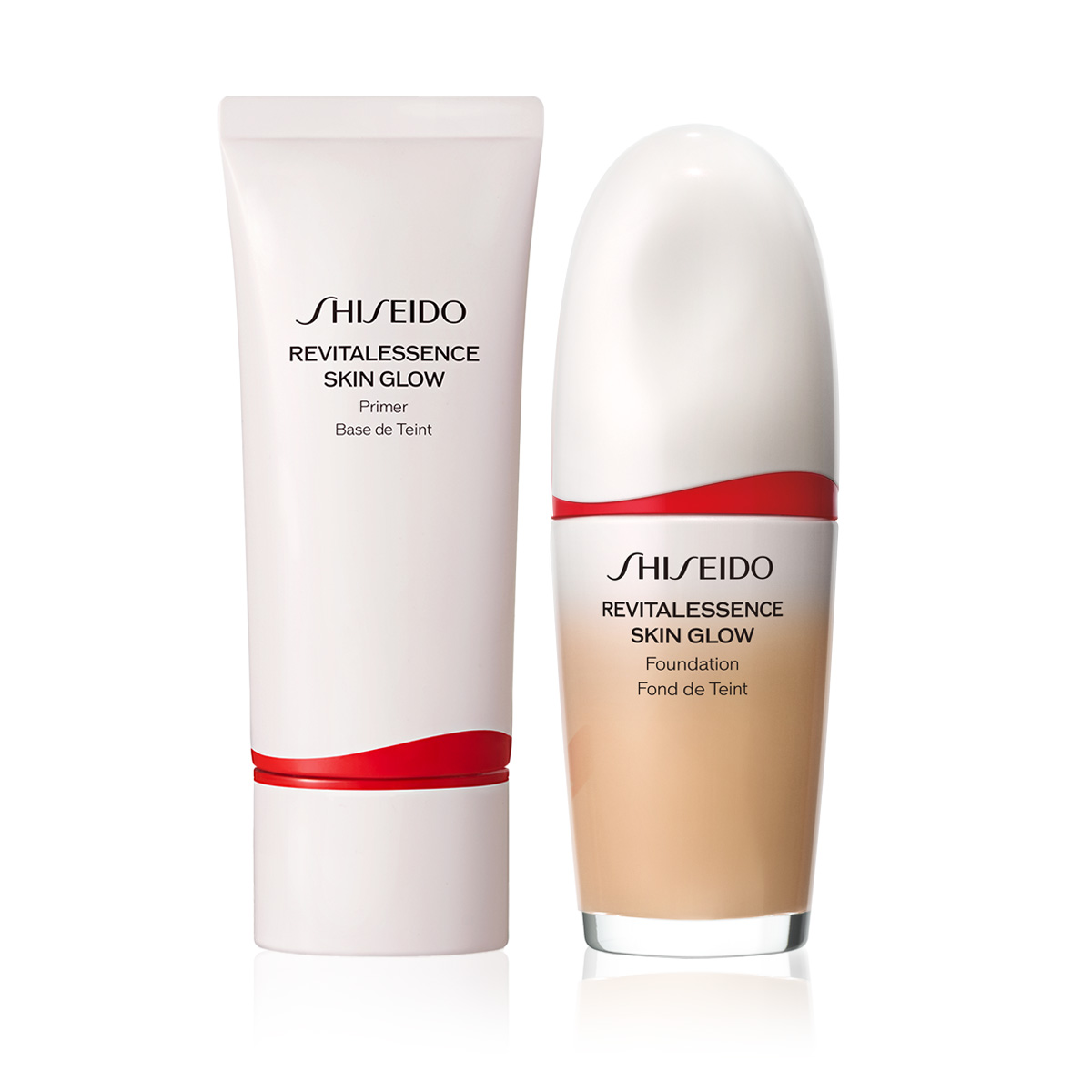 SHISEIDO - REVITALESSENCE SKIN GLOW MAXIMIZER DUO - Cilde Bakım Yapan, Parlak Bitişli Fondöten & Primer Seti