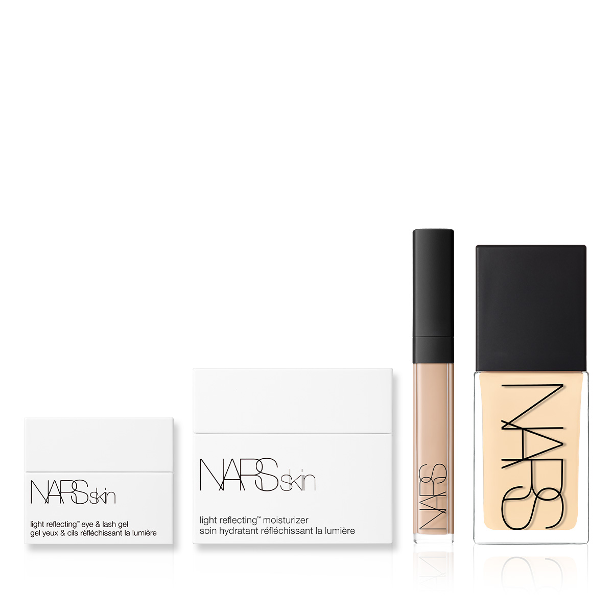 NARS - GLOWY PERFECT CANVAS - Cildi Makyaja Hazırlayan ve Pürüzsüzleştiren Nemlendirici & Göz ve Kirpik Jeli & Kapatıcı & Fondöten Seti