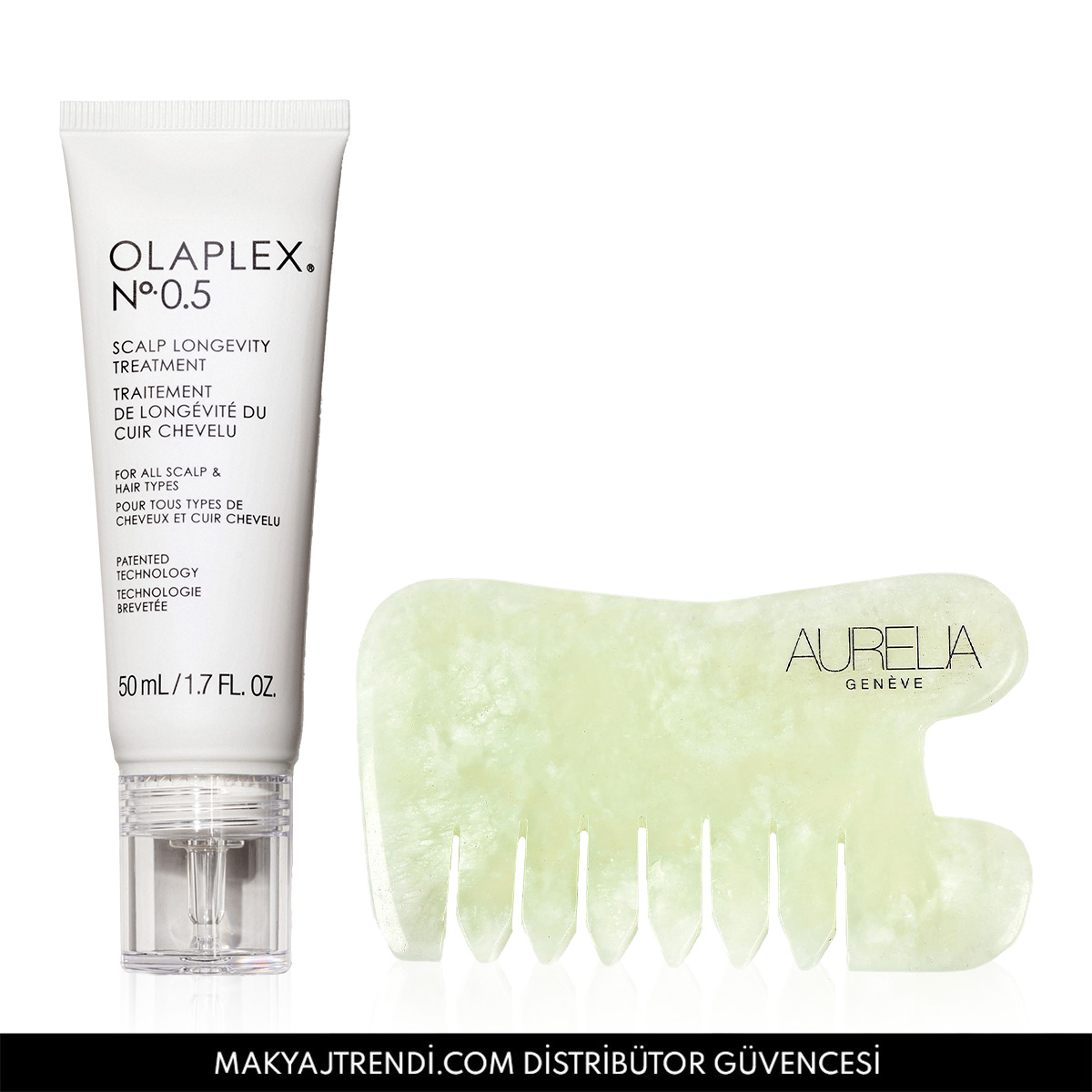 OLAPLEX - SCALP LONGEVITY DUO - Saç Derisini Güçlendiren Serum & Tarak Şekilli Gua Sha Seti