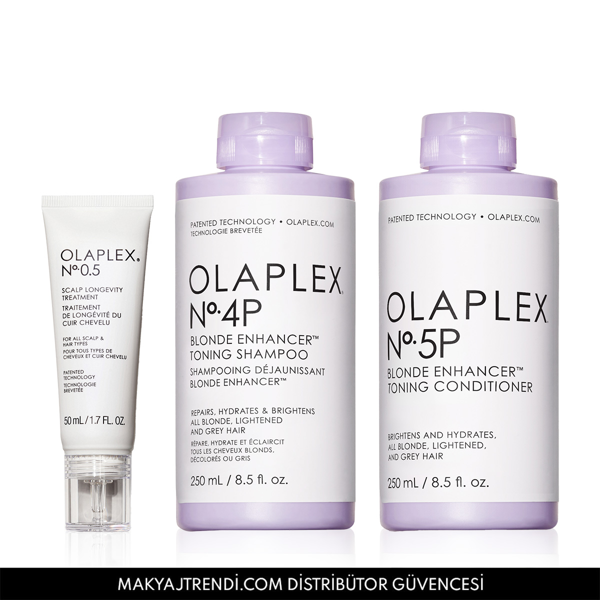 OLAPLEX - BLONDE HAIR & SCALP STRENGTHENING SET - Sarı & Gri Saçların Rengini Canlandıran & Saç Derisini Güçlendiren Bakım Seti