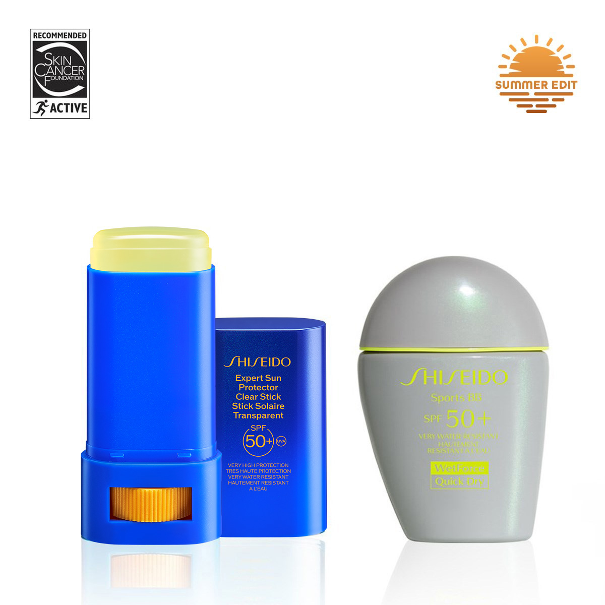 SHISEIDO - SILKY SMOOTH BEAUTY & COMPLETE SUN SPF50+PROTECTION BUNDLE - Güneş Koruyucu Özellikli Likit BB Krem & Şeffaf Stik Güneş Koruyucu Seti