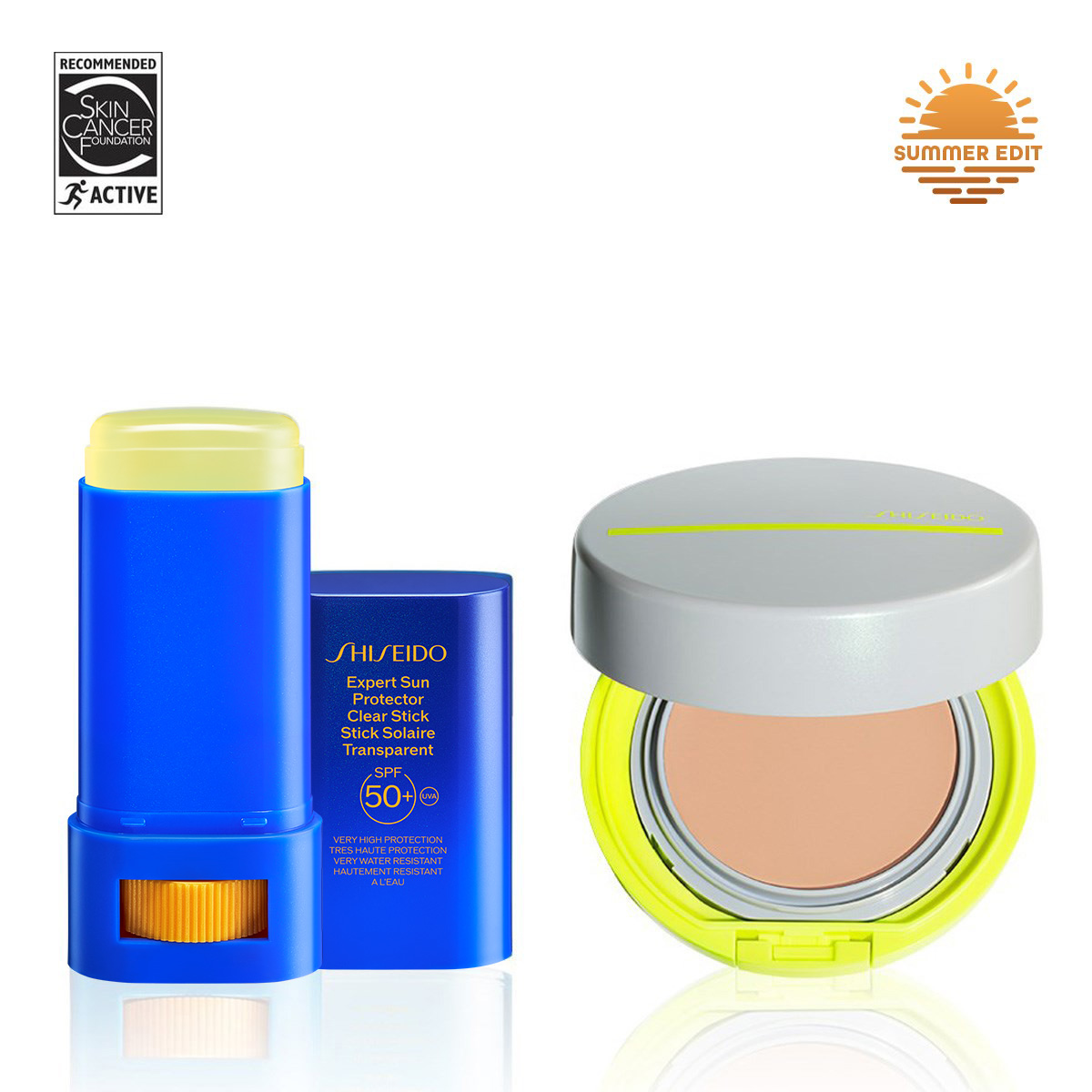 SHISEIDO - RADIANT BEAUTY & COMPLETE SUN SPF50+ PROTECTION BUNDLE - Güneş Koruyucu Özellikli Kompakt BB Krem & Şeffaf Stik Güneş Koruyucu Seti