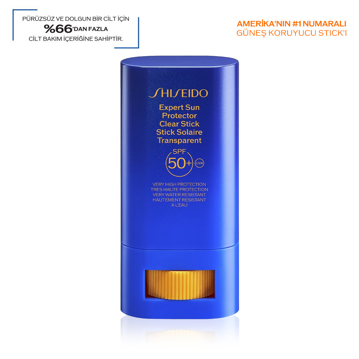 SHISEIDO - EXPERT SUN PROTECTOR CLEAR STICK SPF50+ - %65 Cilt Bakım İçerikli, Transparan, Makyaj Üstüne Uygulanabilen Yüksek Güneş Koruyucu Şeffaf Stik
