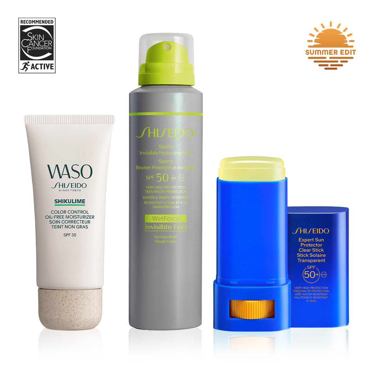 SHISEIDO - BEST SELLER SPF SQUAD SET - Güneş Koruyucu Sprey & Stik ve Renkli Nemlendirici Seti