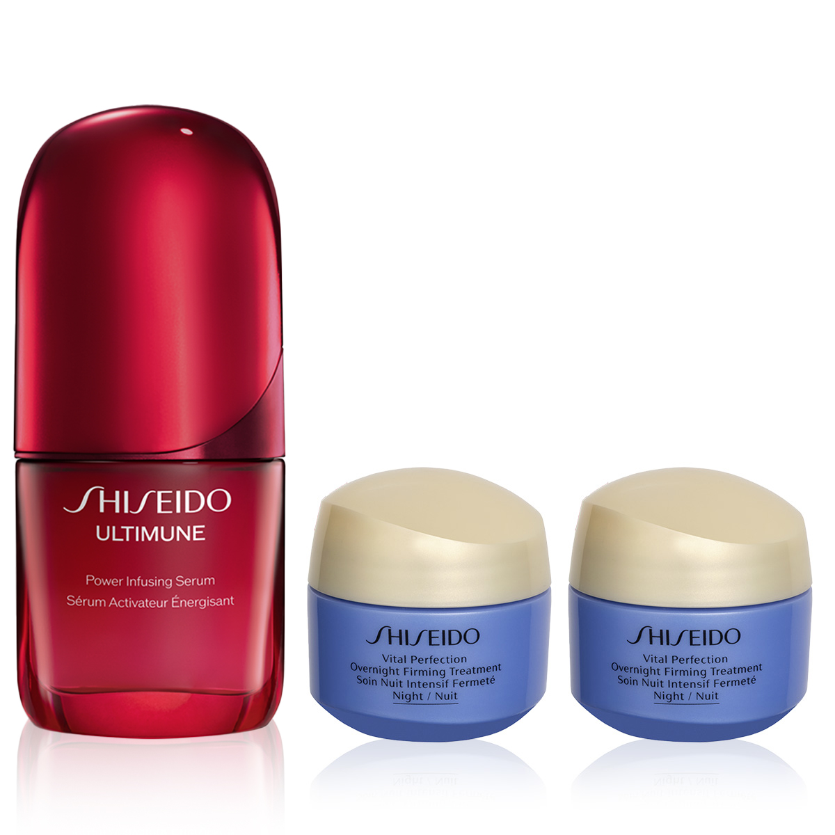 SHISEIDO - ULTIMUNE & UPLIFTING AND FIRMING OVERNIGHT TRIAL SET - Cilt Bariyerini Güçlendiren Serum & Sıkılaştırıcı Etkili Gece Kremi Seti