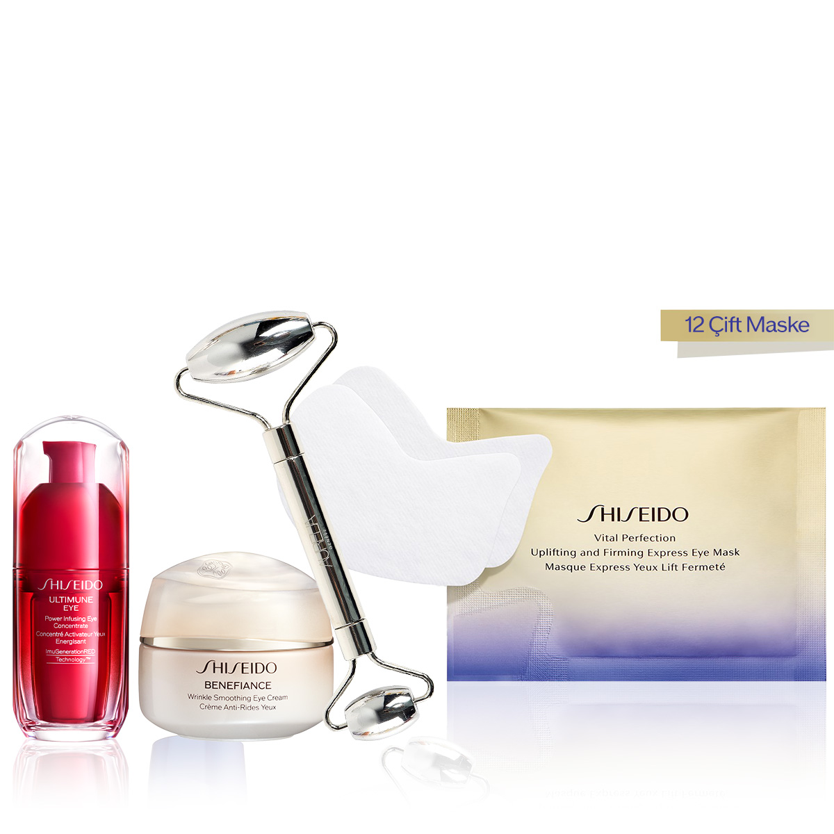 SHISEIDO - HYDRALIFT ANTI-WRİNKLE EYE CARE SET - Kırışıklık Karşıtı Göz Kremi, Retinol İçeren Göz Maskesi & Roller Seti