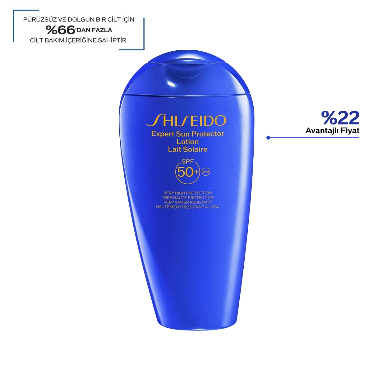SHISEIDO - EXPERT SUN PROTECTOR LOTION SPF50+ - %65 Cilt Bakımı İçerikli, Suya ve Isıya Dayanıklı Güneş Koruyucu Losyon