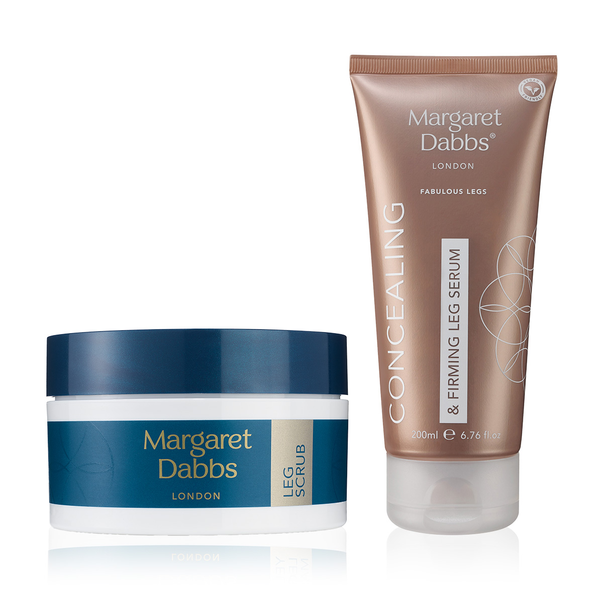 MARGARET DABBS LONDON - FIRM & TONE LEG DUO - Kapatıcı Etkili Serum & Pürüzsüzleştirici Bacak Peelingi Seti