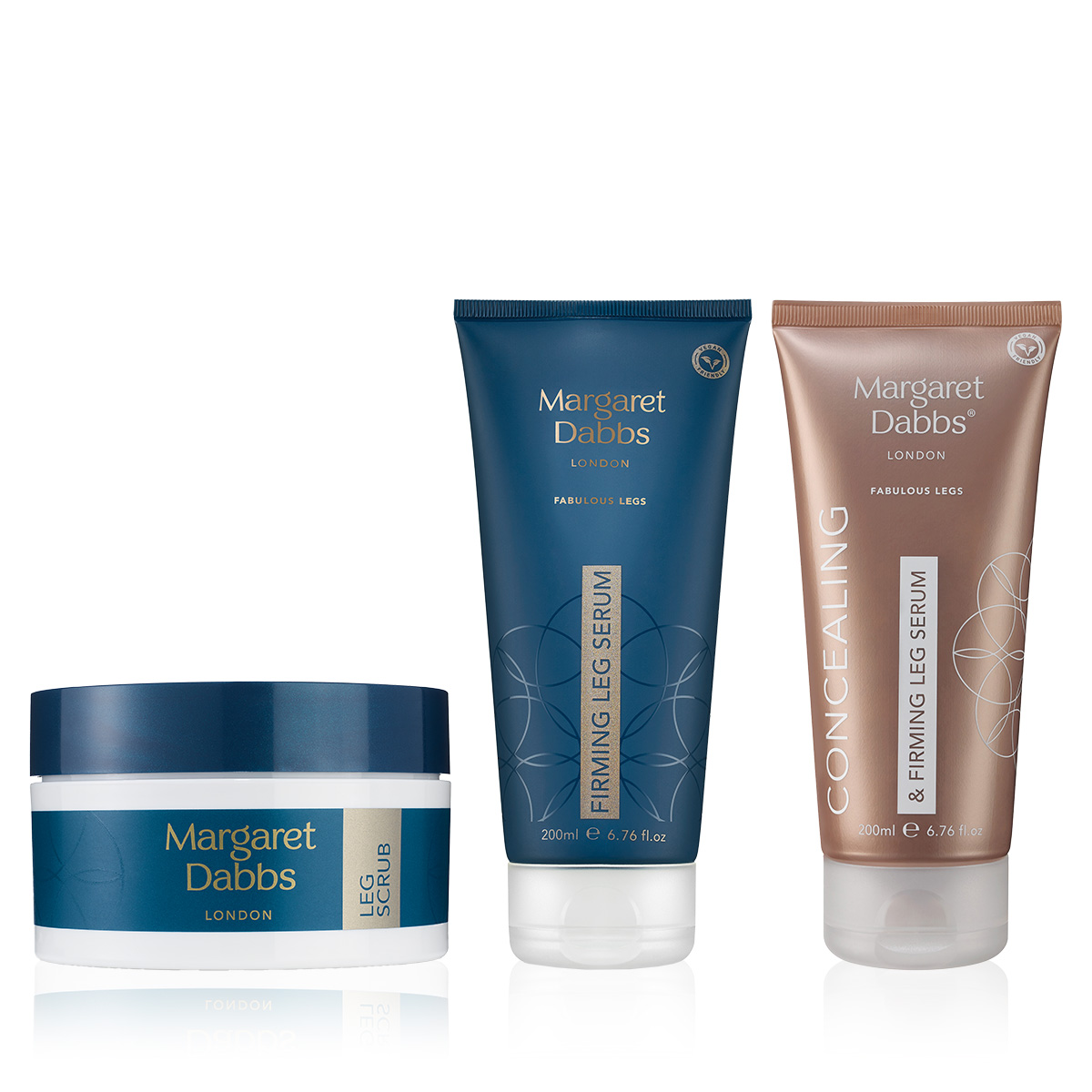 MARGARET DABBS LONDON - READY FOR SUMMER LEG SET - Kapatıcı Etkili, Sıkılaştırıcı Serum & Pürüzsüzleştirici Bacak Peelingi Seti