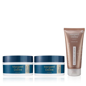 MARGARET DABBS LONDON - FIRM AND TONE FABULOUS LEGS TRIO - Kapatıcı Etkili Serum & Pürüzsüzleştirici Bacak Peelingi & Parlatıcı Etkili Bacak Maskesi Seti