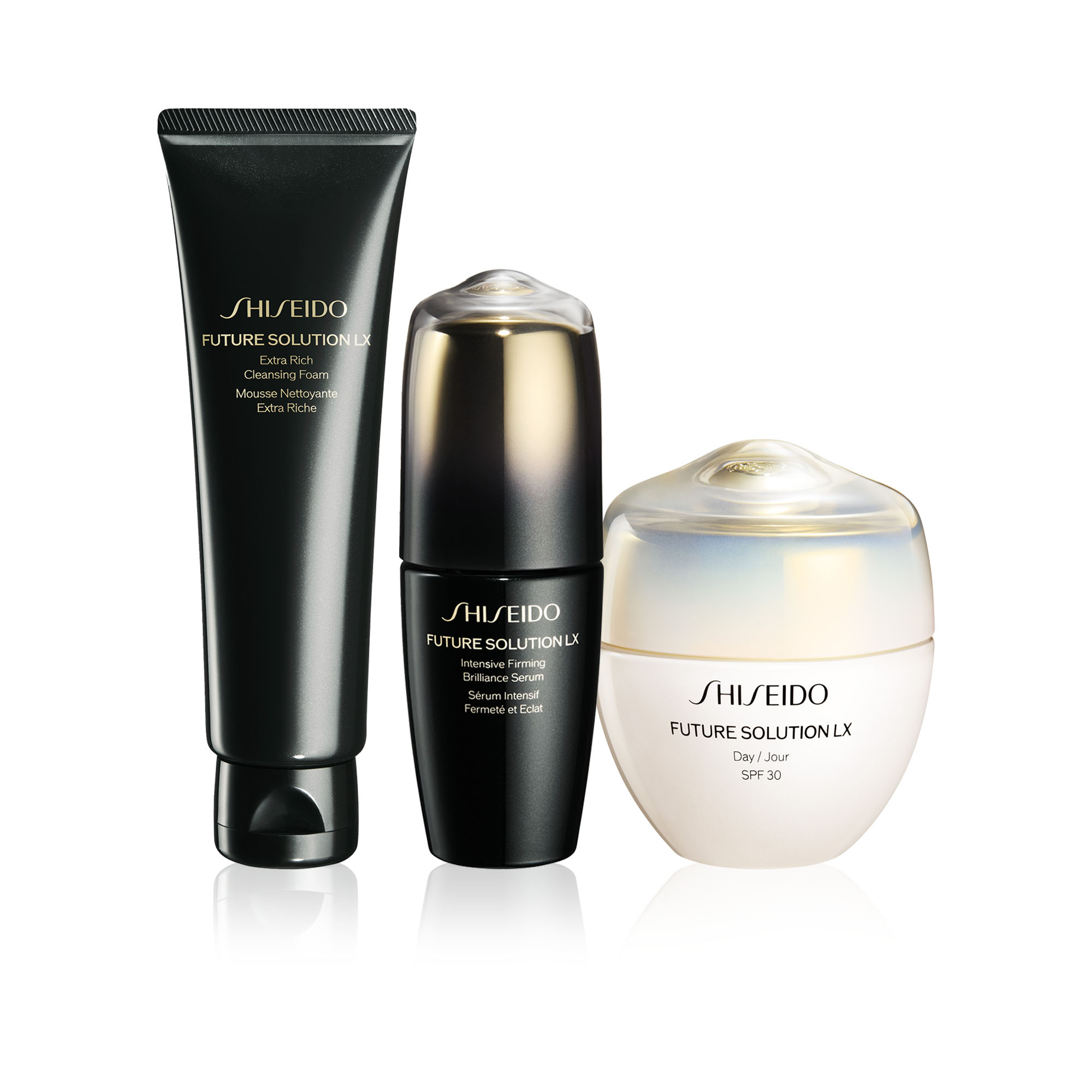 SHISEIDO - FUTURE SOLUTION LX MORNING RENEWAL SET - Lüks Temizleme Köpüğü, Yaşlanma Karşıtı ve Sıkılaştırıcı Etkili Serum ve Gündüz Kremi Seti 
