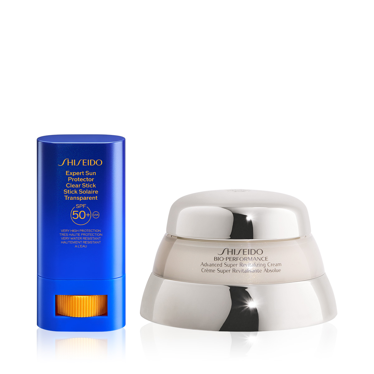SHISEIDO - ANTI-AGE POWERHOUSE & SUN PROTECTION DUO - Hyalüronik Asit İçeren Yaşlanma Karşıtı Nemlendirici & Yüksek Güneş Koruyucu Stik Seti
