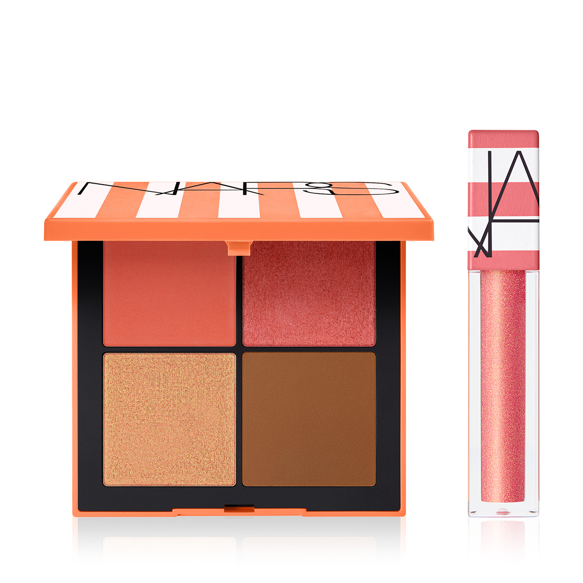 NARS - HOT ESCAPE LIP OIL & CHEEK PALETTE III DUO - Dörtlü Palet (Medium Deep) & Renkli Dudak Yağı Seti