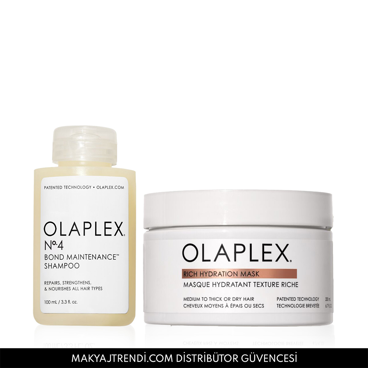 OLAPLEX - CLEAN & READY HAIR ROUTINE SET - Kalın Telli Saçlar İçin Bağ Güçlendirici Bakım Şampuanı & Yoğun Nemlendirici Maske Seti