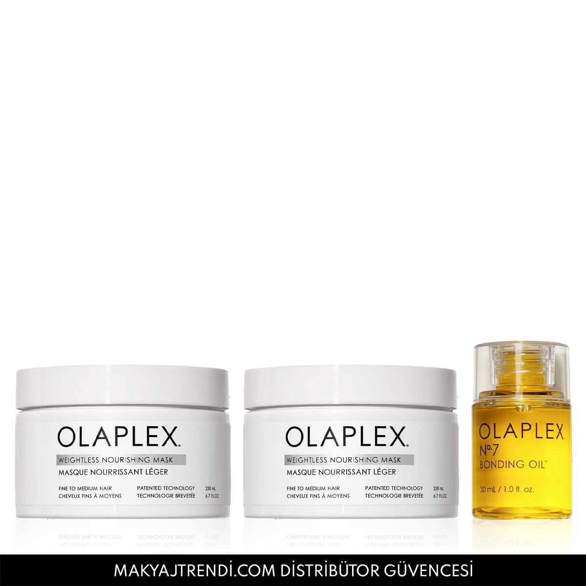 OLAPLEX - DOUBLE THE MOISTURE TREATMENT FOR FINE HAIR KIT - İnce Telli Saçlar İçin Bağ Güçlendirici Bakım Yağı & İkili Besleyici Maske Seti