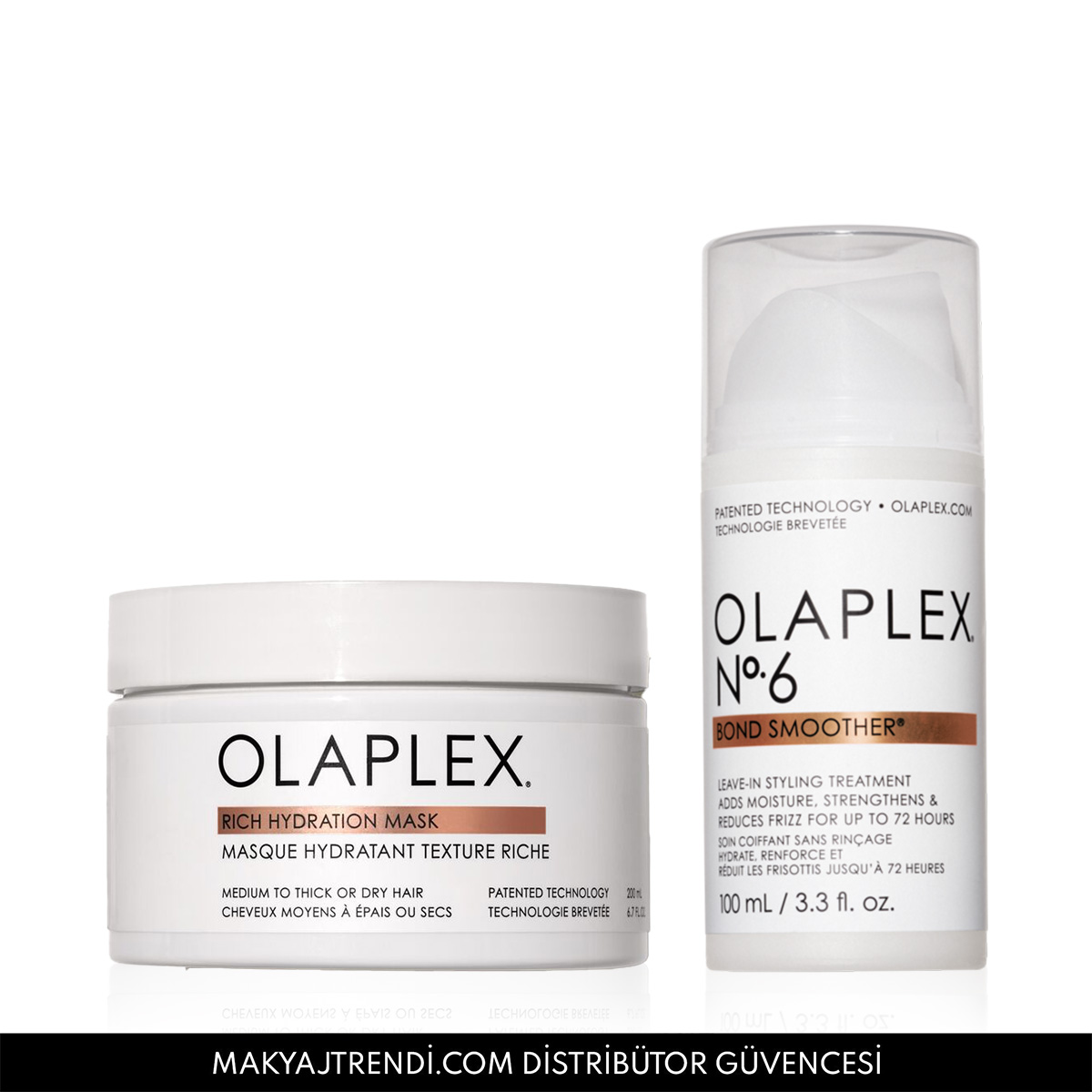 OLAPLEX - AFTER SHAMPOO TREATMENT KIT - Kalın Telli Saçlar İçin Bağ Güçlendirici Saç Şekillendirici & Yoğun Nemlendirici Maske Seti