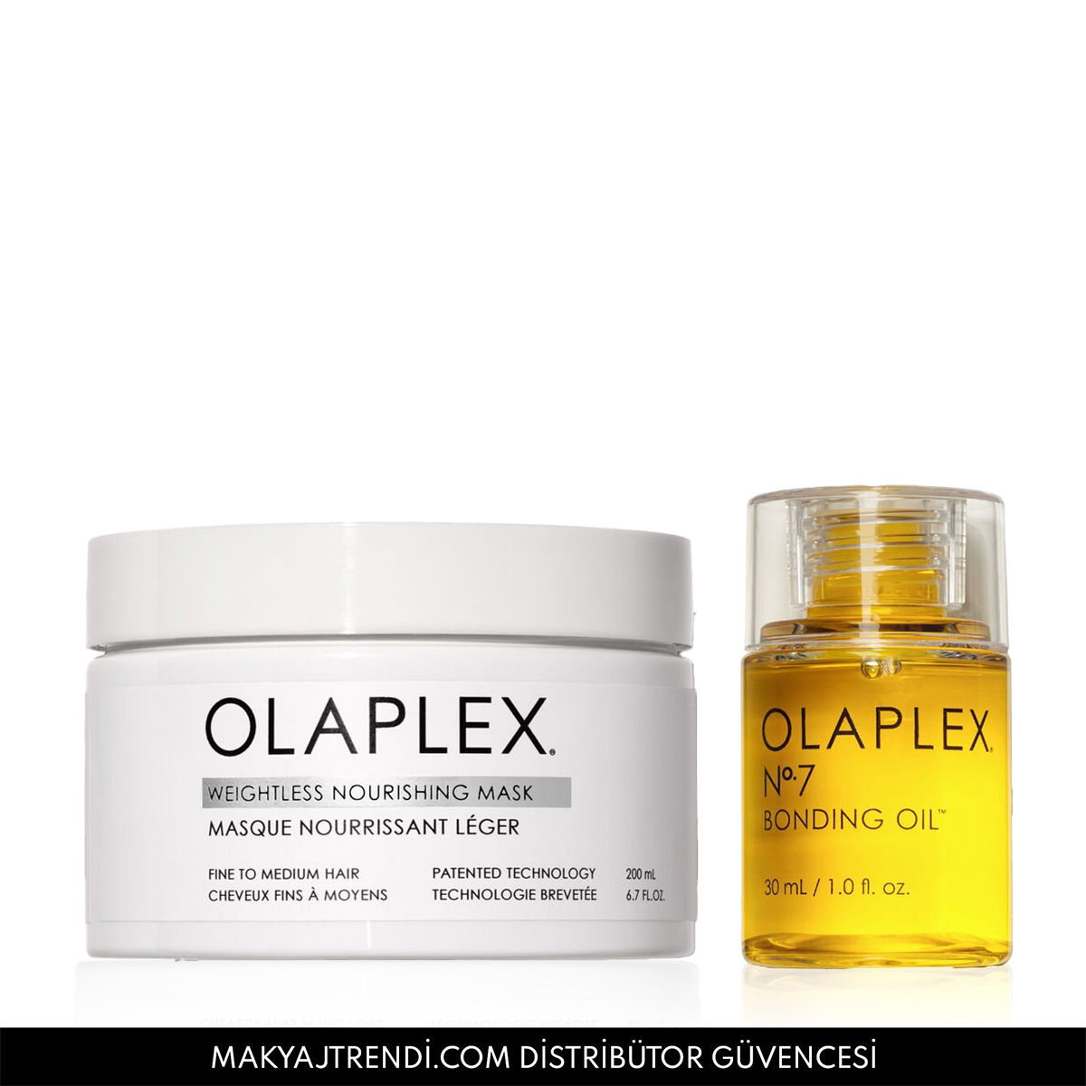 OLAPLEX - SMOOTH STYLE ICONS FOR FINE HAIR DUO - İnce Telli Saçlar İçin Bağ Güçlendirici Saç Bakım Yağı & Besleyici Maske Seti