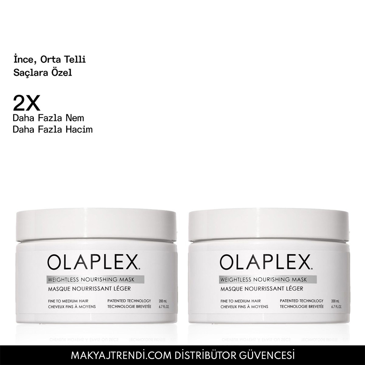 OLAPLEX - WEIGHTLESS NOURISHING MASK DUO - İnce, Orta Telli Saçlar İçin Ağırlık Hissi Bırakmayan Besleyici İkili Maske Seti