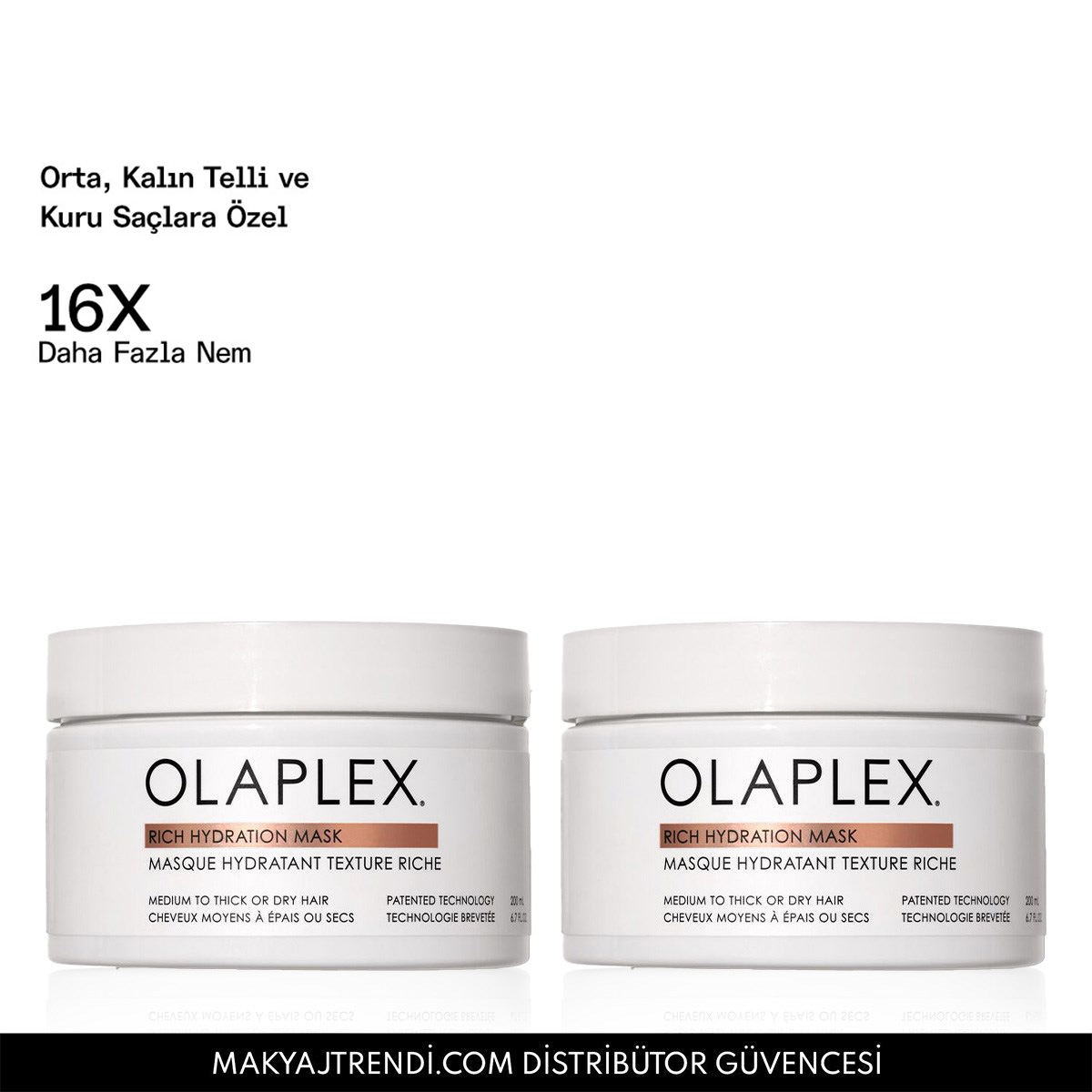OLAPLEX - RICH HYDRATION MASK DUO - Orta, Kalın Telli ve Kuru Saçlar İçin Yoğun Nemlendirici İkili Maske Seti