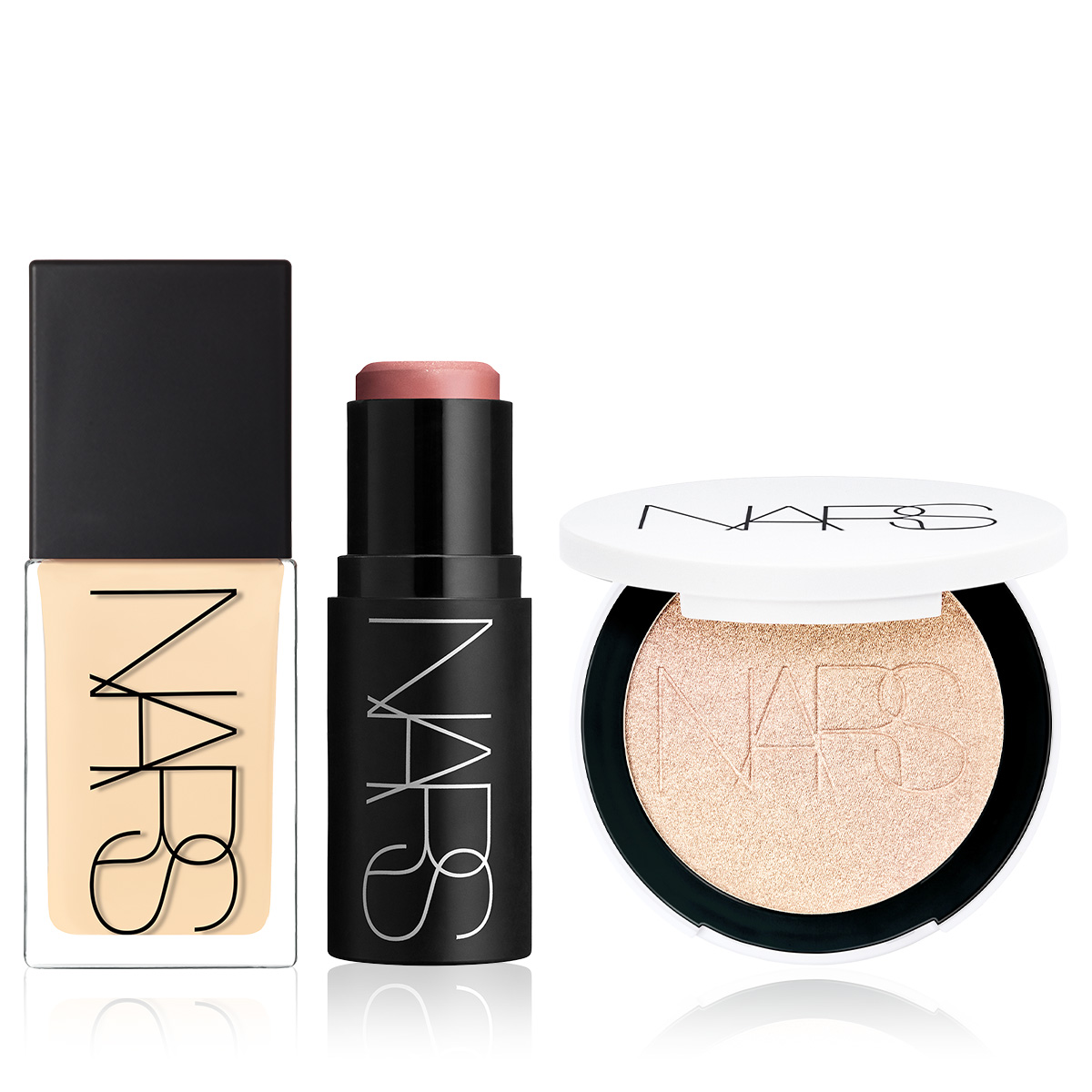 NARS - FLAWLESS STAY BEAUTY ROUTINE - Çok Amaçlı Stik Allık & Aydınlatıcı Pudra & Cilt Bakım Etkili Fondöten Seti