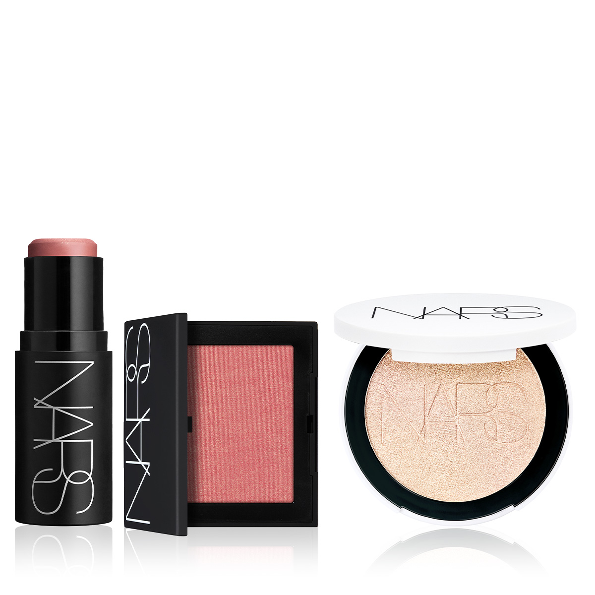NARS - ICONIC THE TIMELESS PERFECTION BUNDLE - Çok Amaçlı Stik Allık & Talk İçermeyen Toz Allık & Aydınlatıcı Pudra Seti