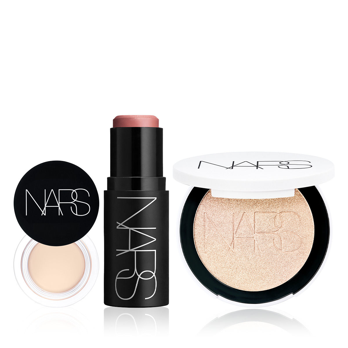 NARS - ON THE GO GLOW BUNDLE - Çok Amaçlı Stik Allık & Silgi Kapatıcı & Aydınlatıcı Pudra Seti