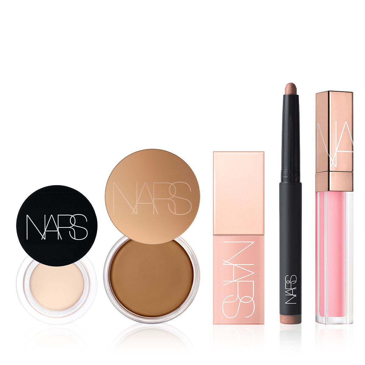 NARS - ON THE GO VACATION SET - Silgi Kapatıcı, Likit Allık, Krem Bronzer, Lip Gloss & Kalem Far Seti