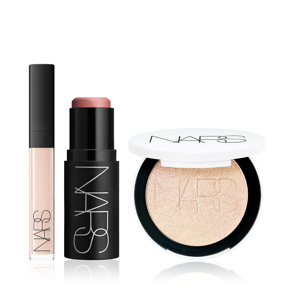 NARS - THE RADIANT COMPLEXION SET - Çok Amaçlı Stik Allık & Aydınlatıcı Etkili Kapatıcı& Aydınlatıcı Pudra Seti
