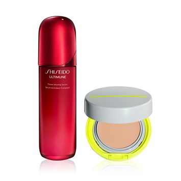 SHISEIDO - ULTIMUNE SUN PROTECTION BEAUTY SET - Cilt Bariyerini Güçlendiren ve Yaşlanmayı Yavaşlatan Serum & Güneş Koruyucu Özellikli Kompakt BB Krem Seti