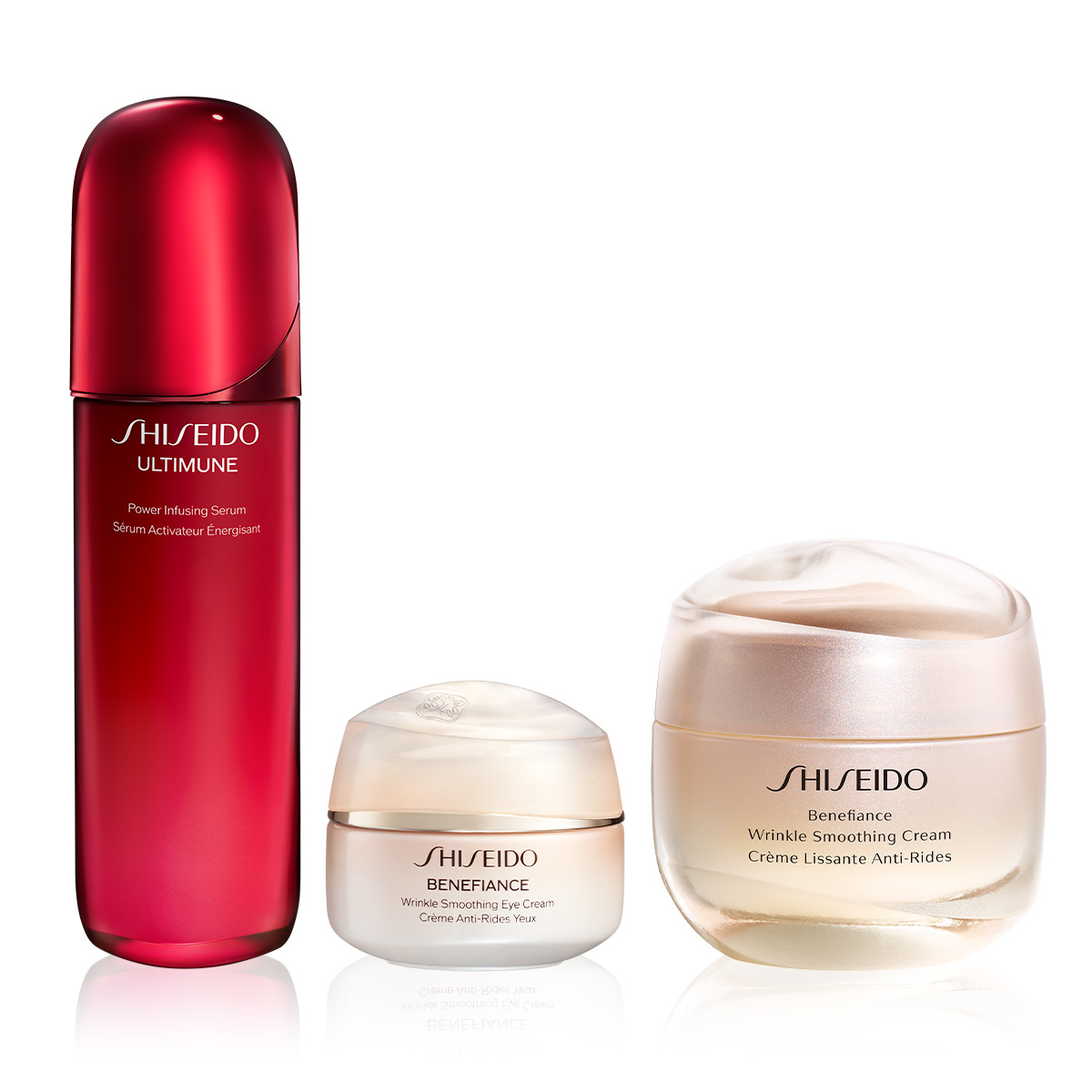 SHISEIDO - ULTIMUNE & BENEFIANCE ANTI-AGEING ESSENTIALS SET - Kırışıklık Karşıtı Nemlendirici ve Göz Kremi & Yaşlanmayı Yavaşlatan Serum Seti 