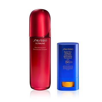 SHISEIDO - ULTIMUNE & SPF STICK DUO - Cilt Bariyerini Güçlendiren ve Yaşlanmayı Yavaşlatan Serum & Güneş Koruyucu Şeffaf Stik Seti